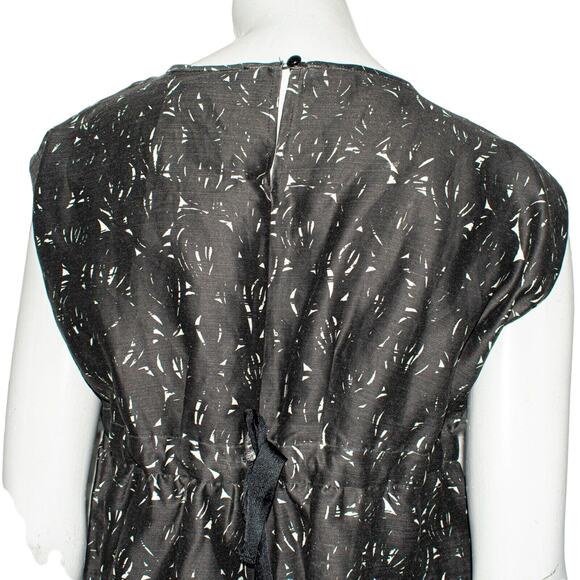 ISABEL MARANT UDNY Blouse Black Drawstring Waist Wool Blend Size 1 - Picture 8 of 11